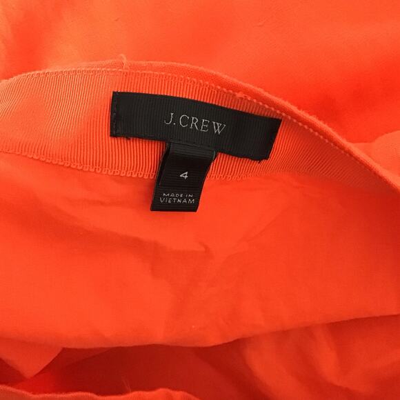 J. Crew 100% Linen Ruffle Hem Faux Wrap Mini Skirt Citrus Poppy Orange sz 4 - Picture 8 of 10